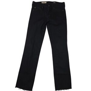 AG Adriano Goldschmied Women Size 25R The Harper‎ Black Jean Raw Hem
